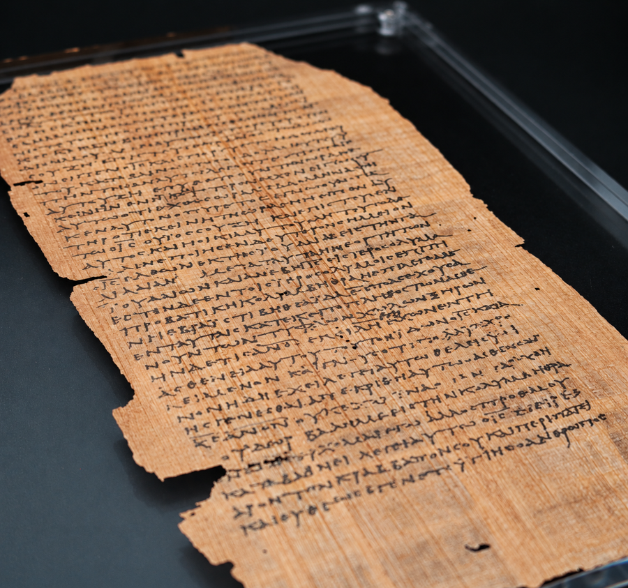 Papyrus 75 (𝒫75) Manuscript Replica | John 4:46–54 & John 5:1–23 | Front & Back Acrylic Display