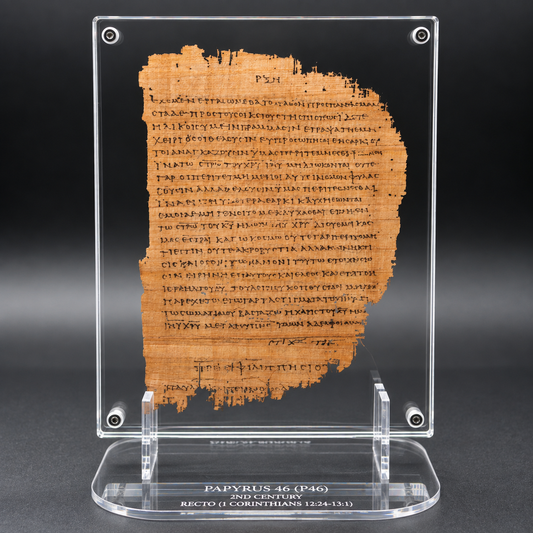 Papyrus 46 (𝒫46) Manuscript Replica | Galatians 6 → Philippians 1 | Front & Back Acrylic Display