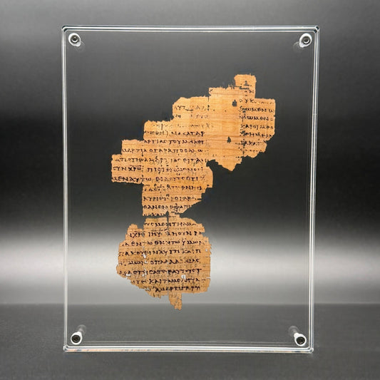 Papyrus 46 (𝒫46) Manuscript Replica | Romans 5:17–6:14 & 1 Thessalonians 5:5–9, 5:23–28 | 9×7 Screw-Down Acrylic Display