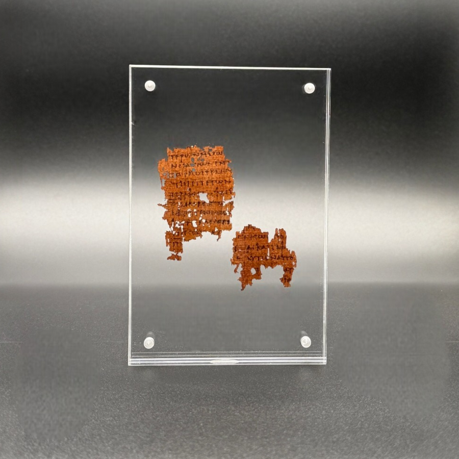Papyrus 77 (𝒫77) Manuscript Replica | Matthew 23:30–39 | Front & Back Acrylic Display