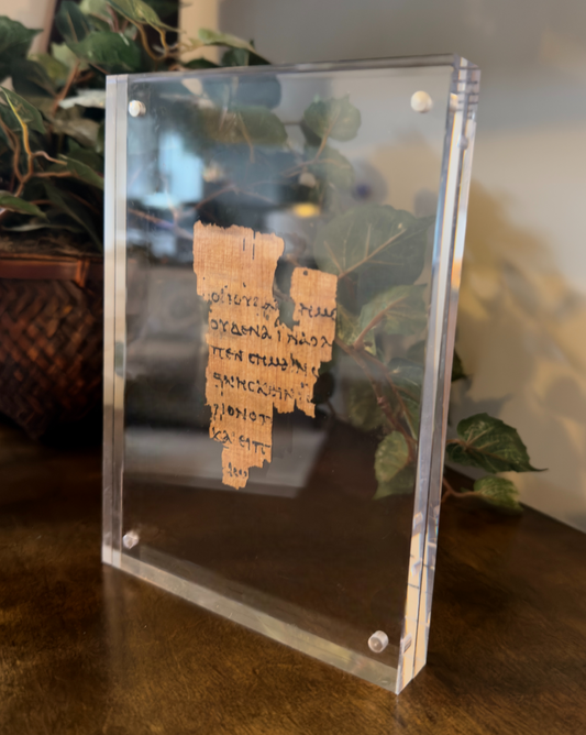 Papyrus 52 (P52) Manuscript Replica | Floating Acrylic Frame