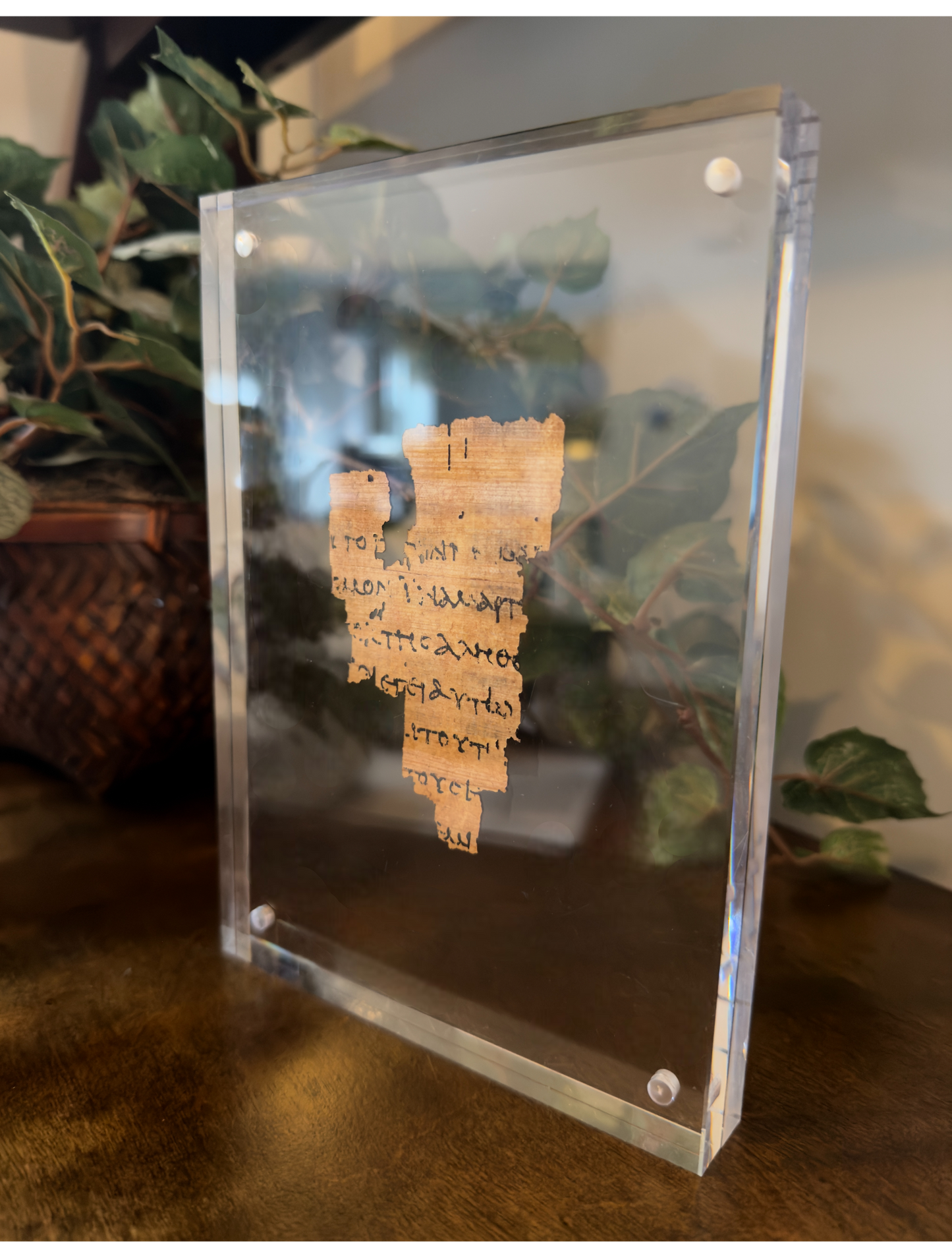 Papyrus 52 (P52) Manuscript Replica | Floating Acrylic Frame