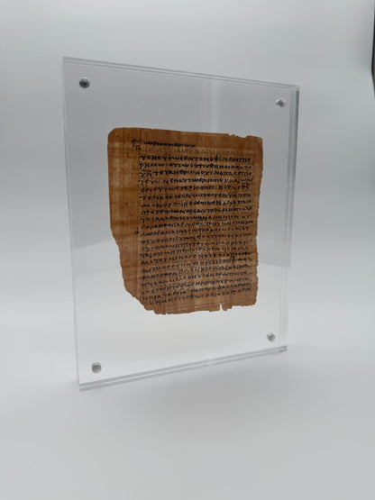 Papyrus 66 (𝒫66) Manuscript Replica | John 3:7-14 & 3:14-20  | Front & Back Acrylic Display