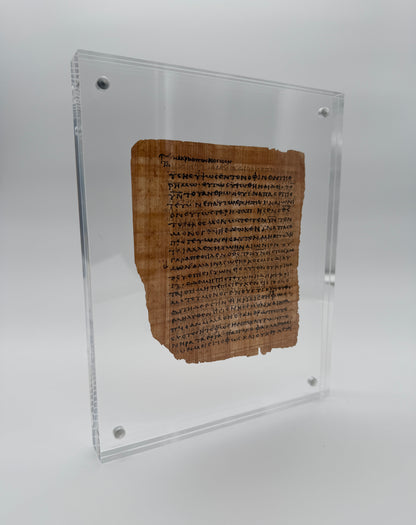 Papyrus 66 (𝒫66) Manuscript Replica | John 3:7-14 & 3:14-20  | Front & Back Acrylic Display