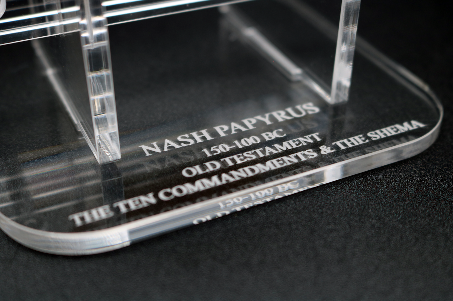 Nash Papyrus | The Ten Commandments & The Shema | Etched Floating Acrylic Frame | MS X WH