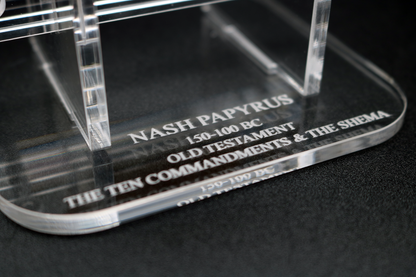 Nash Papyrus | The Ten Commandments & The Shema | Etched Floating Acrylic Frame | MS X WH