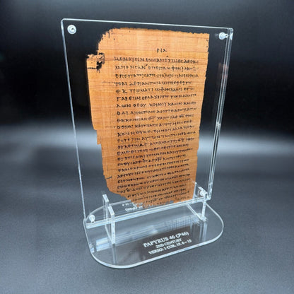 Papyrus 46 (𝒫46) Manuscript Replica | 1 Corinthians 14:34–15:15 | Front & Back Acrylic Display