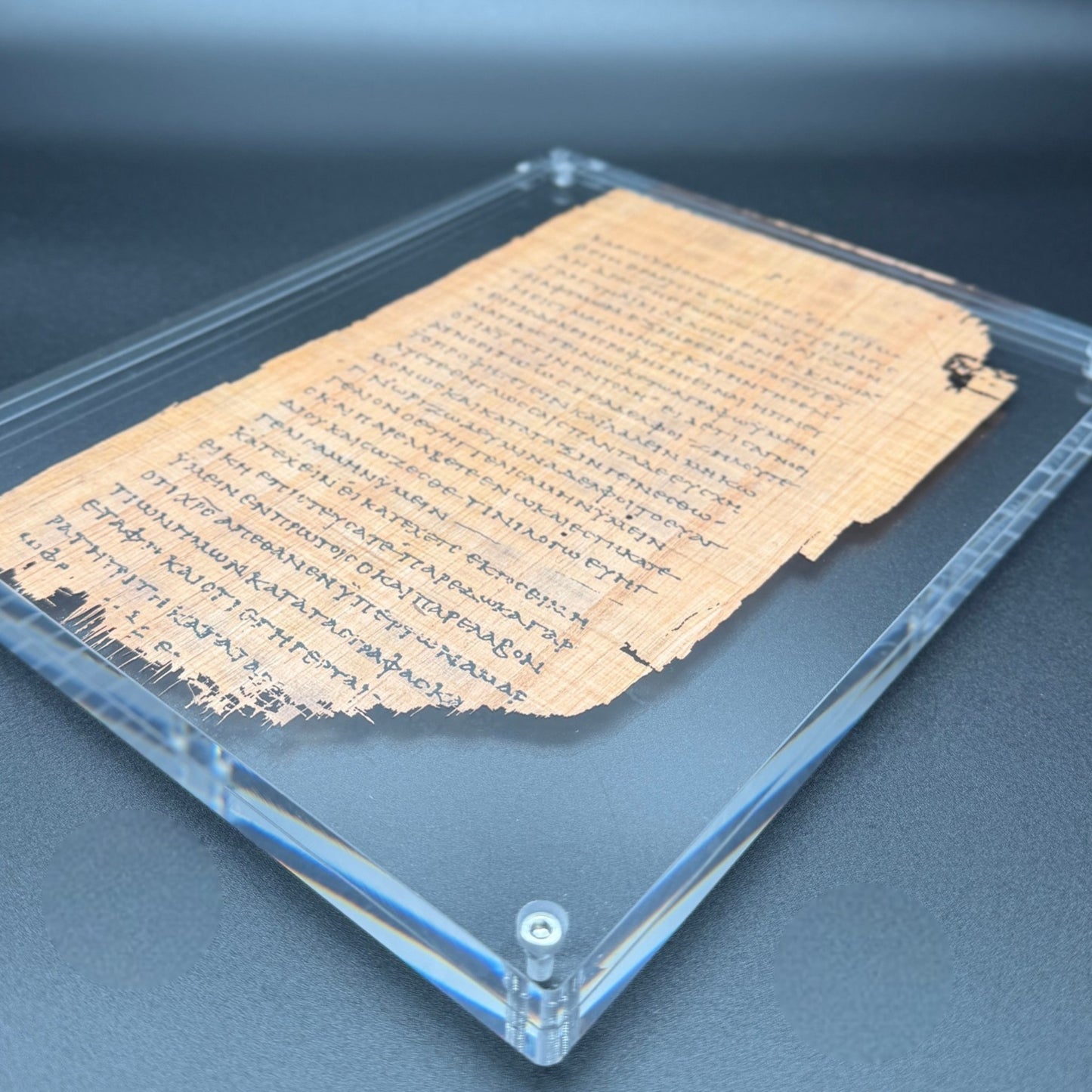 Papyrus 46 (𝒫46) Manuscript Replica | 1 Corinthians 14:34–15:15 | Front & Back Acrylic Display