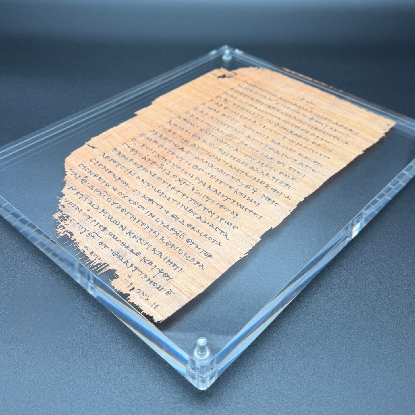Papyrus 46 (𝒫46) Manuscript Replica | 1 Corinthians 14:34–15:15 | Front & Back Acrylic Display