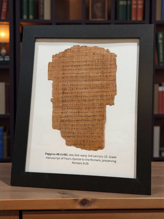 Papyrus 46 (P46) Romans 8:28 Manuscript Replica