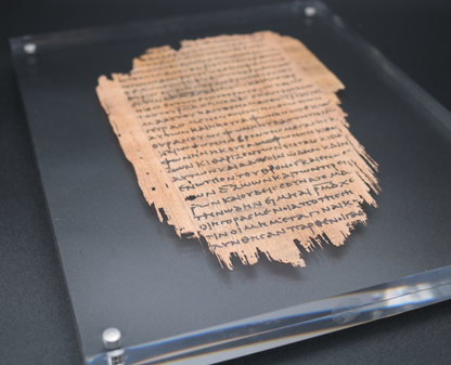 Papyrus 47 (𝒫47) Manuscript Replica | Revelation 13–14 | Front & Back Acrylic Display