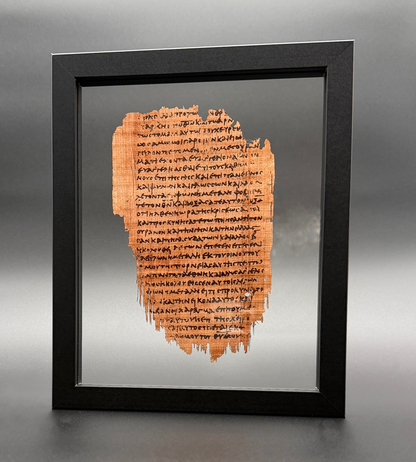 Papyrus 47 (𝒫47) Manuscript Replica | Revelation 13–14 | Front & Back Glass Display