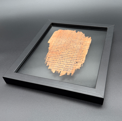 Papyrus 47 (𝒫47) Manuscript Replica | Revelation 13–14 | Front & Back Glass Display