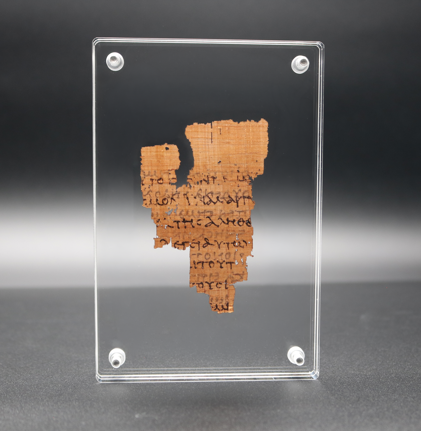 Papyrus 52 (𝒫52) Manuscript Replica | Floating Acrylic Frame