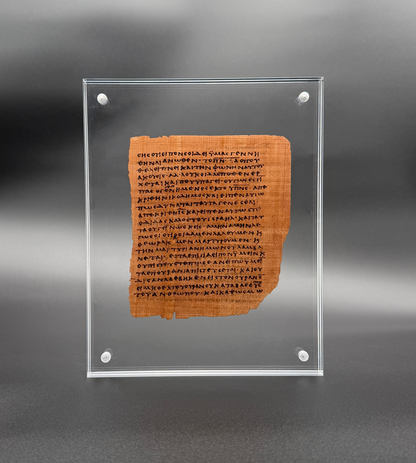 Papyrus 66 (𝒫66) Manuscript Replica | John 3:7-14 & 3:14-20  | Front & Back Acrylic Display