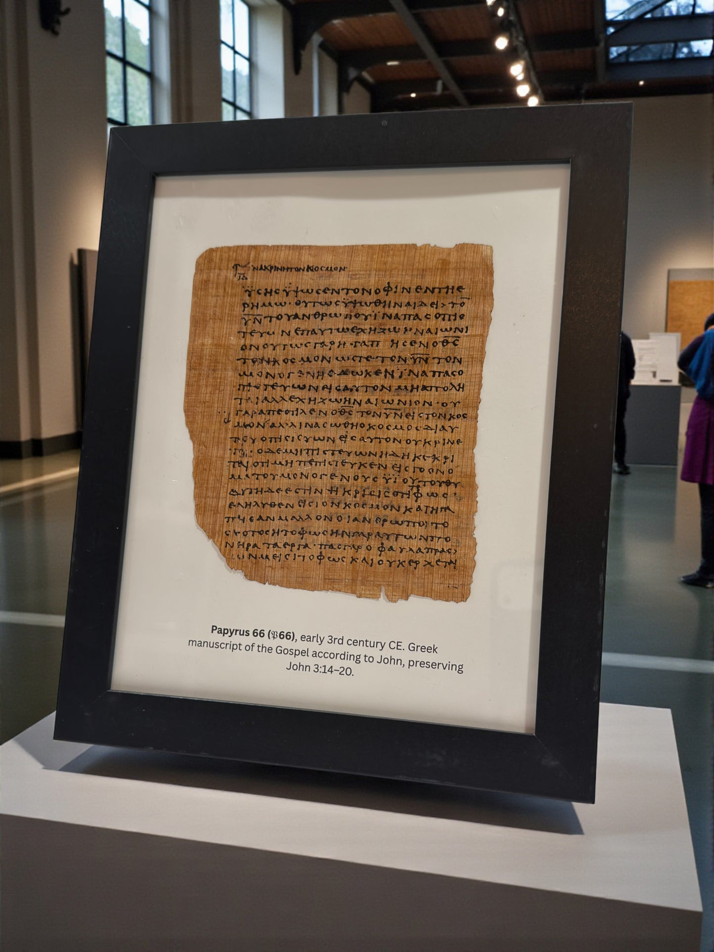 Papyrus 66 (P66) Manuscript Replica - John 3:14-20