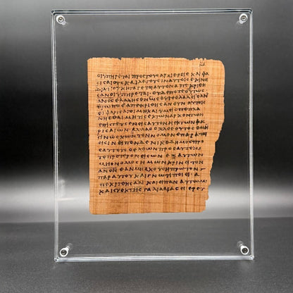 Papyrus 66 (𝒫66) Manuscript Replica | John 7:45–52 & 7:52–8:16 | Front & Back Acrylic Display