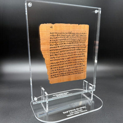 Papyrus 66 (𝒫66) Manuscript Replica | John 7:45–52 & 7:52–8:16 | Front & Back Acrylic Display