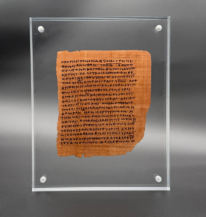 Papyrus 66 (𝒫66) Manuscript Replica | John 3:7-14 & 3:14-20  | Front & Back Acrylic Display