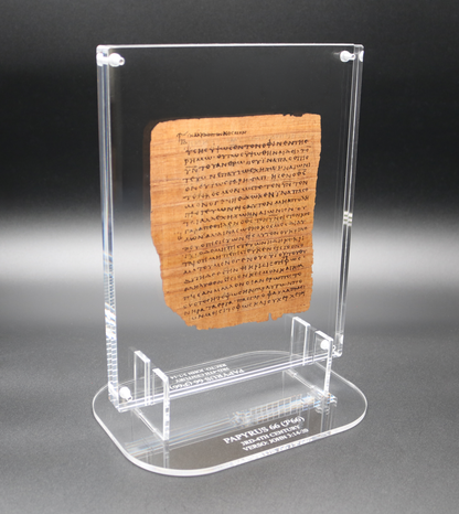 Papyrus 66 (𝒫66) Manuscript Replica | John 3:7-14 & 3:14-20  | Front & Back Acrylic Display