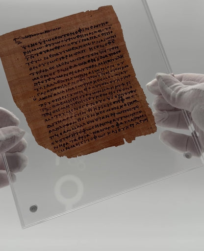 Papyrus 66 (𝒫66) Manuscript Replica | John 3:7-14 & 3:14-20  | Front & Back Acrylic Display